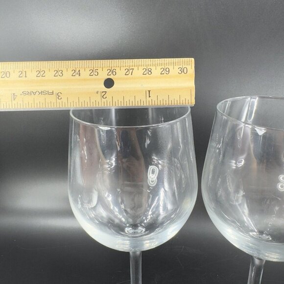 Bormioli Rocco Water Wine Glass Goblet Drinking Cups Clear Marked Bottom Set 2 - Picture 4 of 12